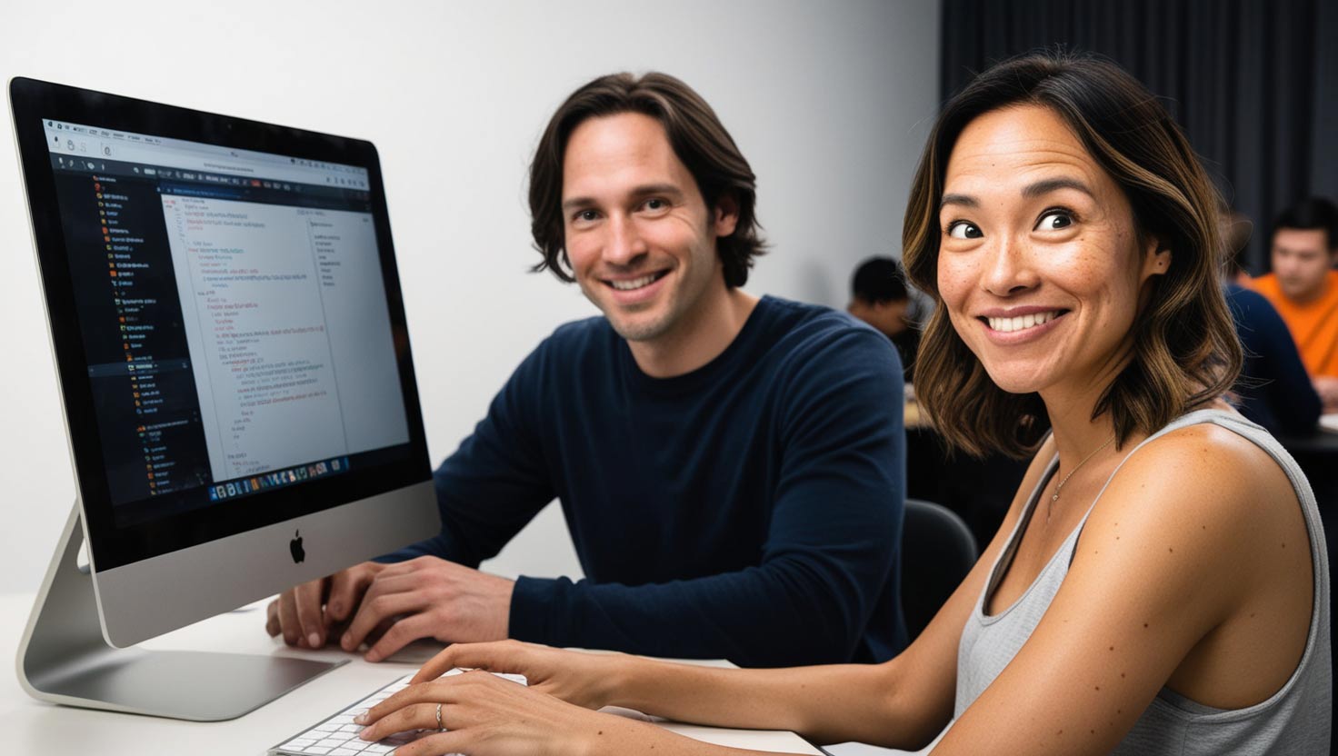 Man working on laptop